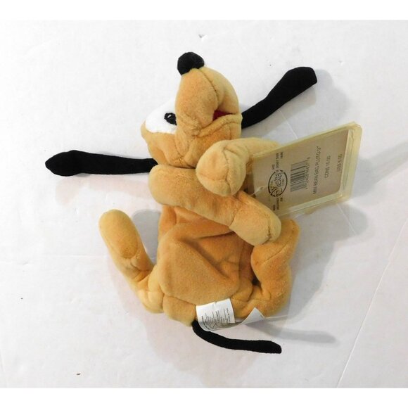 Disney Store Pluto Mini Bean Bag Plush 9" Stuffed Toy Tan Brown Dog - Picture 5 of 6
